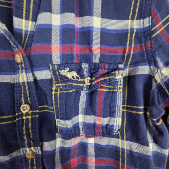 Abercrombie & Fitch Navy and Red Plaid Shirt - Picture 5 of 7